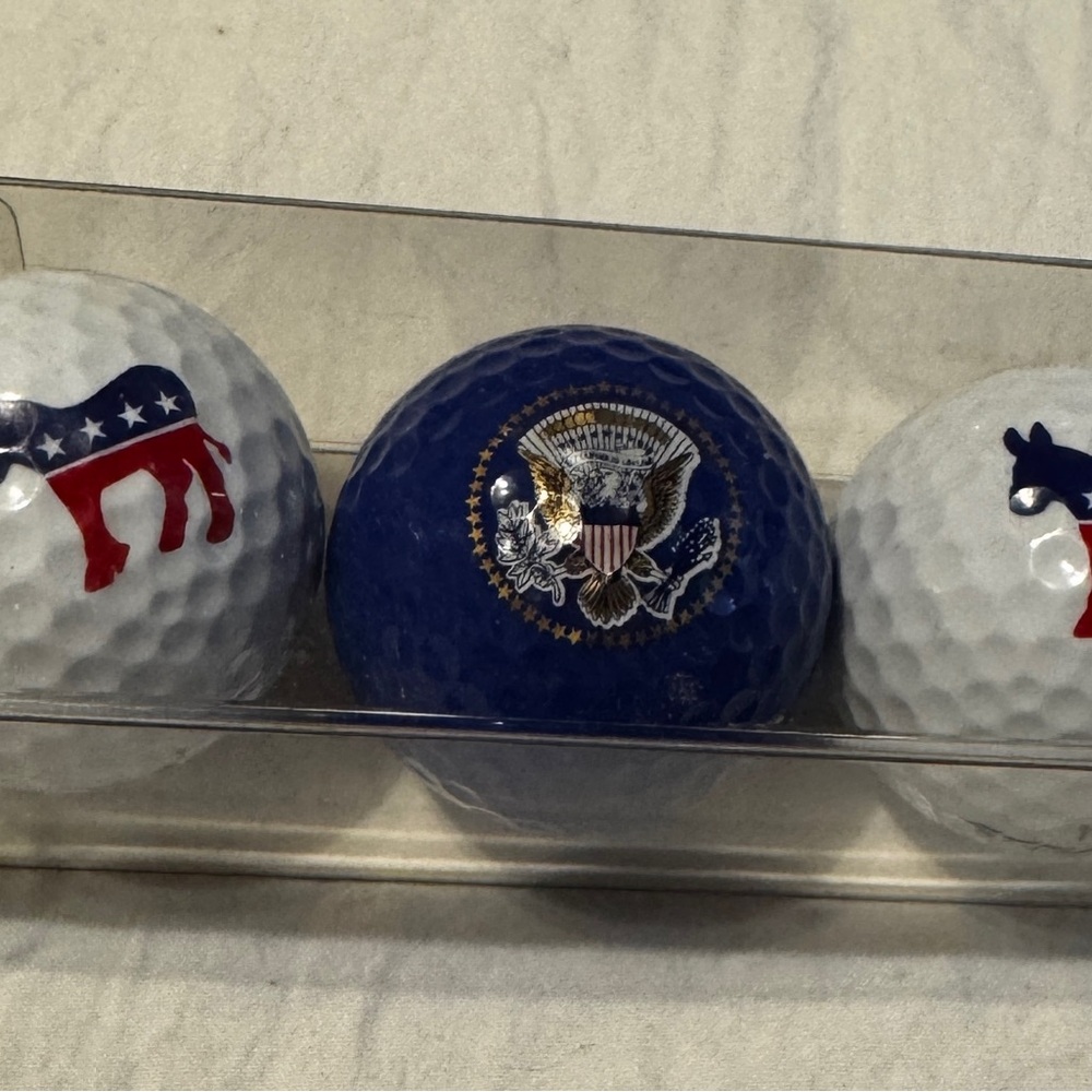 Democratic Party Golf Balls Democrats President Seal Design Donkey Set of 3
